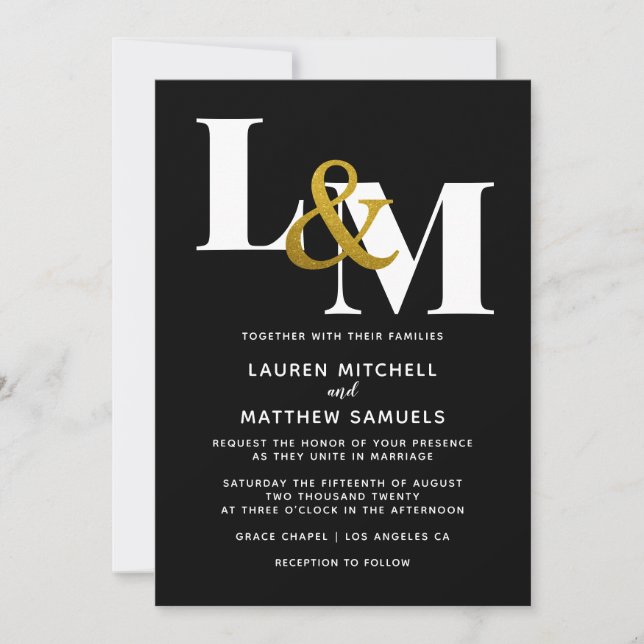 Minimalistic Initial Wedding Invitation (Front)
