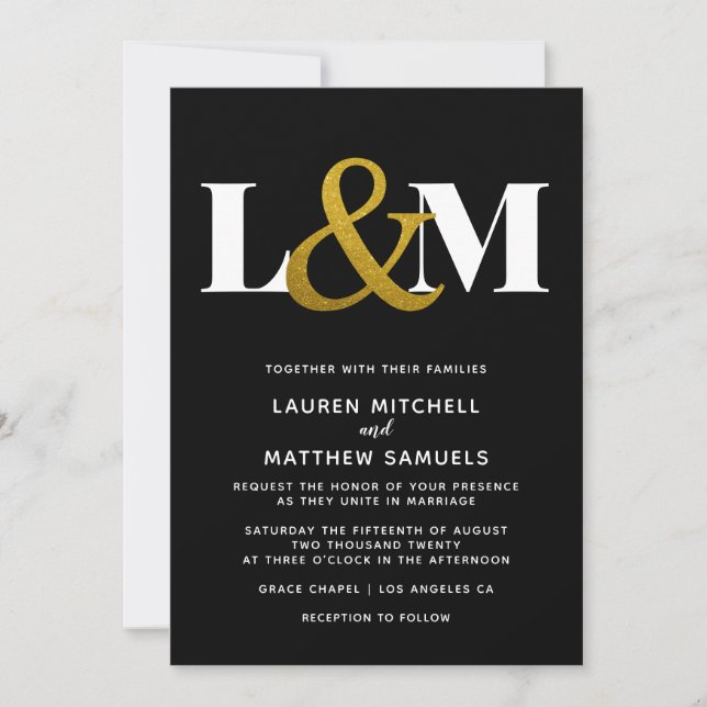Minimalistic Initial Wedding Invitation (Front)
