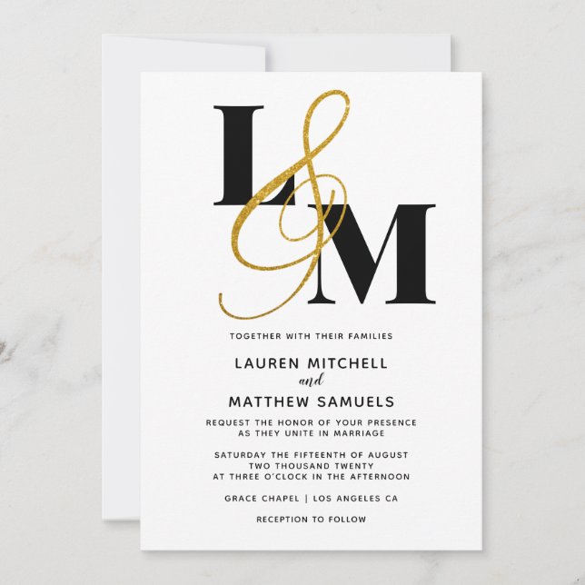 Minimalistic Initial Wedding Invitation (Front)