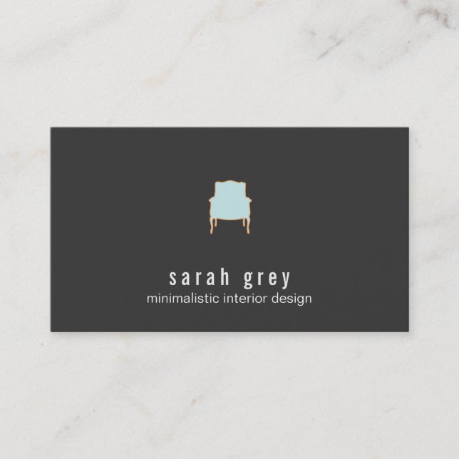 Minimalistic Interior Design Business Card (Front)