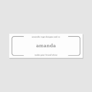 Minimalistic Interior Design Studio Employee Name Tag
