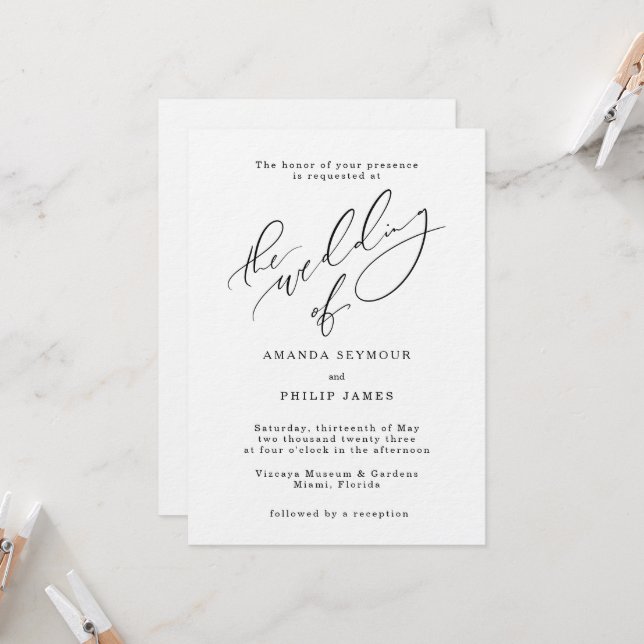 Minimalistic Invitation Suite (Front/Back In Situ)