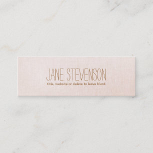 Minimalistic is Sweet Light Pink Linen Look Mini Business Card