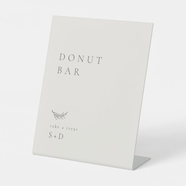 Minimalistic Ivory Doughnut Bar Wedding Sign (Front)