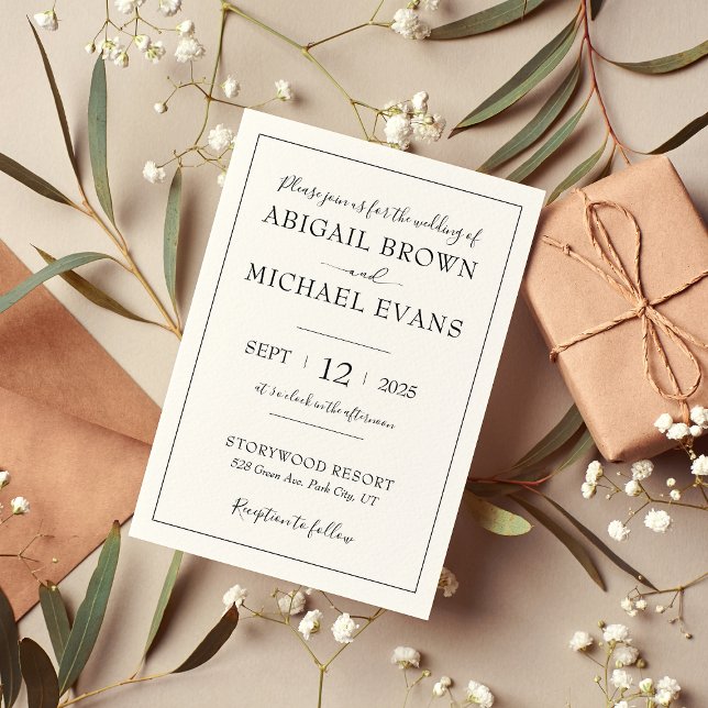 Minimalistic Ivory Wedding Invitation (Minimalist Ivory Wedding Invitation)