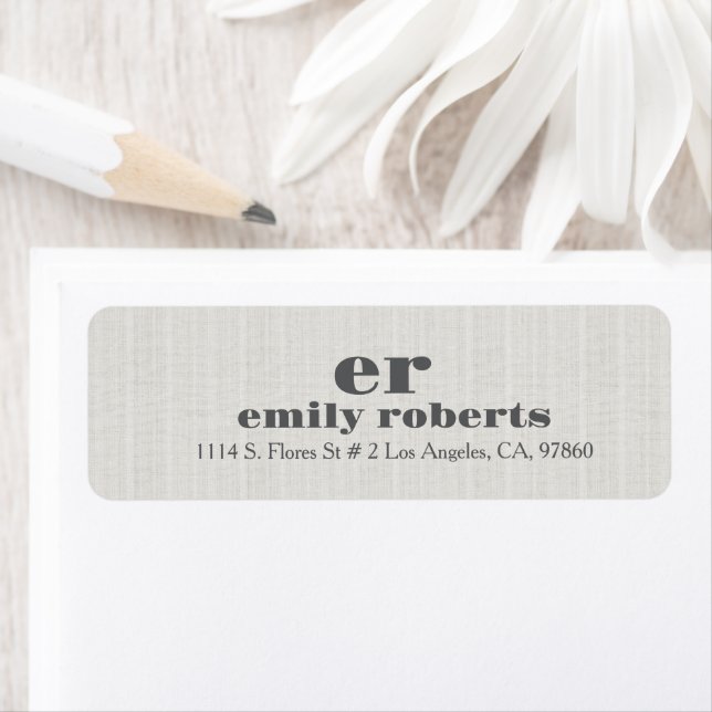 Minimalistic Ivory White Burlap Gray Typography (Insitu)