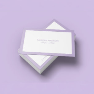 Minimalistic Lavender Border On White  Business Card
