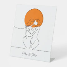 Minimalistic Lesbian Couple Line Art