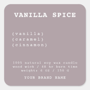 Minimalistic lilac candle label 