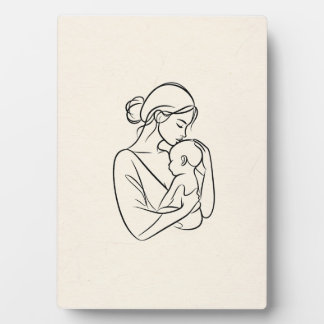 Minimalistic Line Art Tabletop Plaque with Easel