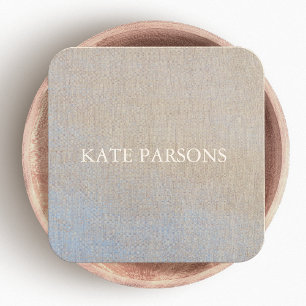 Minimalistic Linen (image) Elegant Designer  Square Business Card
