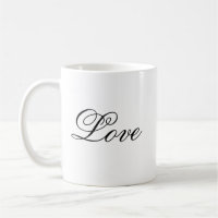 Minimalistic Love Text Mug | Love Cup | Love