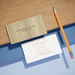Minimalistic Luxury Metallic Gold Texture Business Card