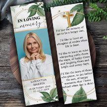 Minimalistic Memorial Funeral Bookmark