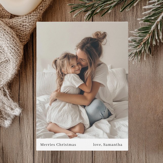 Minimalistic Merries Christmas and Photo Christmas Invitation (Creator Uploaded)
