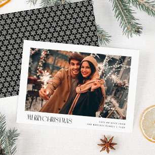 minimalistic merry christmas photo greeting card