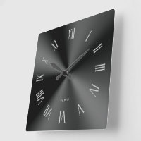 Minimalistic metallic black grey roman numerals