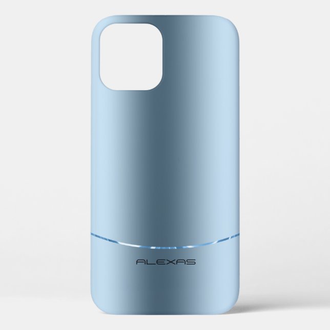 Minimalistic metallic blue background Case-Mate iP Case-Mate iPhone Case (Back)