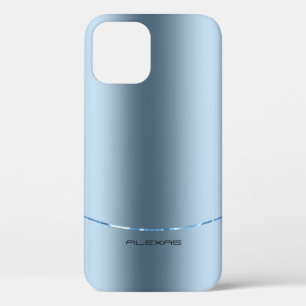 Minimalistic metallic blue background Case-Mate iP iPhone 12 Case