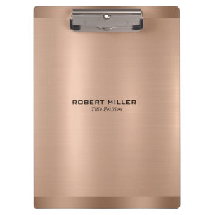 Minimalistic Metallic Rose-Gold Texture Clipboard