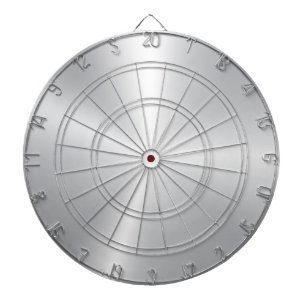 Minimalistic Metallic Silver Texture Dartboard