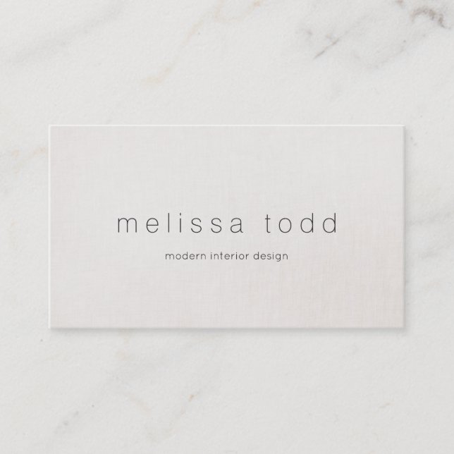 Minimalistic Modern Beige Designer Business Card (Front)