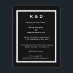 Minimalistic Modern Black-and-White Wedding Invitation<br><div class="desc">For you to personalise/customise. All the default text can be fully customised with your own wordings,  and you can also change the fonts,  sizes,  & colours of the text.</div>