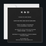 Minimalistic Modern Black-and-White Wedding Invitation<br><div class="desc">For you to personalise/customise.</div>