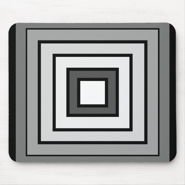 Minimalistic modern black-white-grey carpet mouse pad (Front)