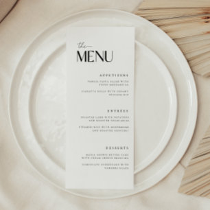 Minimalistic & Modern Black White Wedding Menu