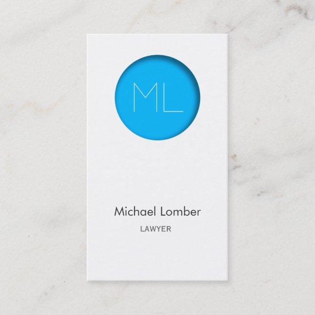Minimalistic modern Business Card blue circle (Front)