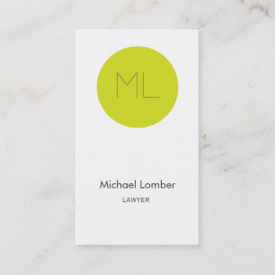 Minimalistic modern Business Card lime circle