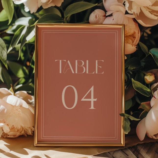 Minimalistic Modern Dusty Rose & White Wedding Table Number (Creator Uploaded)