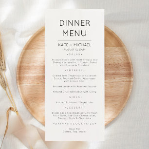 Minimalistic Modern Elegant Menu Card