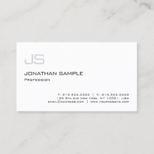 Minimalistic Modern Elegant Professional Monogram Business Card