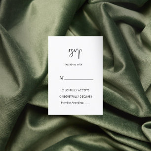 Minimalistic modern elegant simple rsvp card