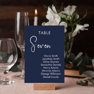 Minimalistic modern elegant table number card