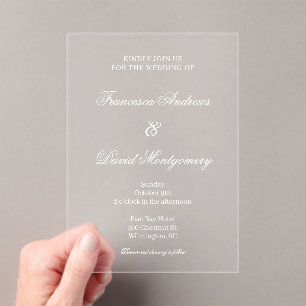 Minimalistic modern elegant wedding acrylic invitations