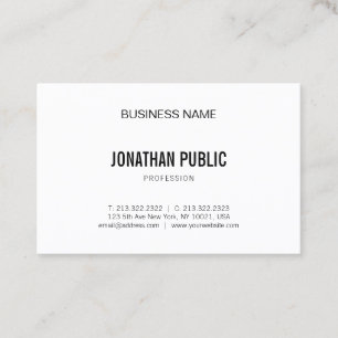 Minimalistic Modern Graphic Elegant Trendy Plain Business Card