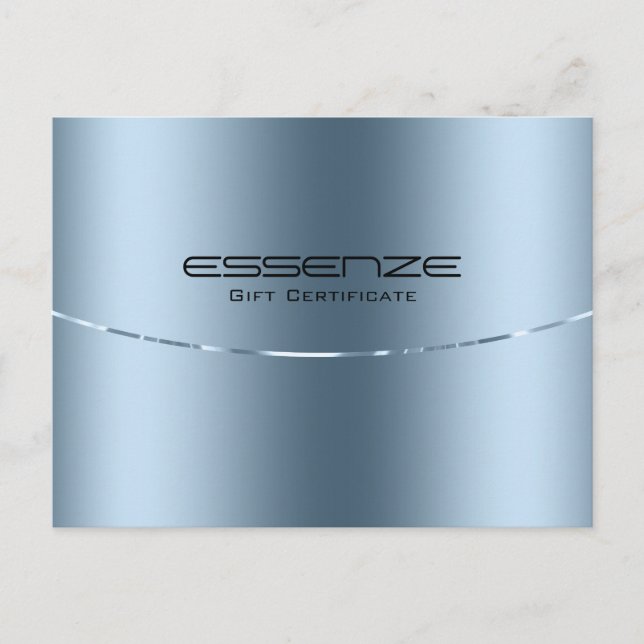 Minimalistic Modern Metallic Blue Texture Postcard (Front)