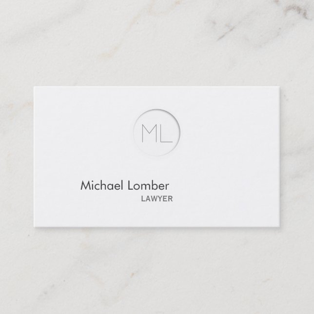 Minimalistic Modern Monogram Business Card (Front)