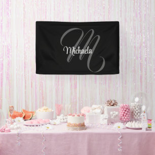 Minimalistic modern monogram initial name banner