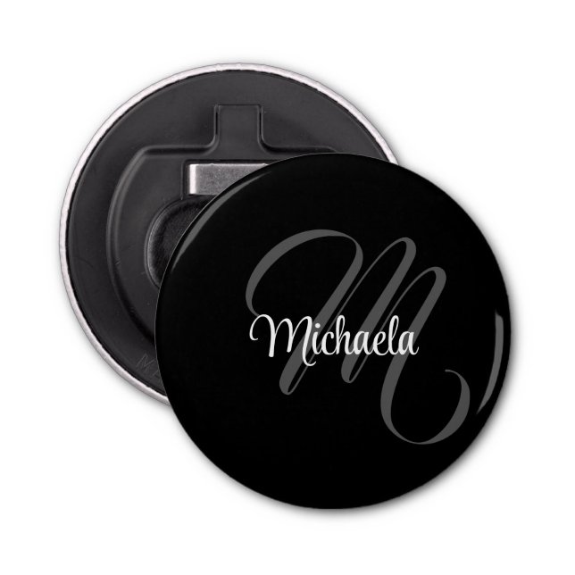 Minimalistic modern monogram initial name bottle opener (Front)