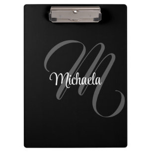Minimalistic modern monogram initial name clipboard