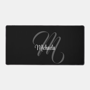 Minimalistic modern monogram initial name desk mat