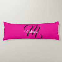 Minimalistic modern monogram initial name hot pink