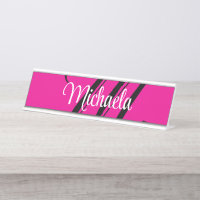 Minimalistic modern monogram initial name hot pink
