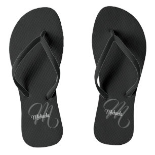 Minimalistic modern monogram initial name jandals