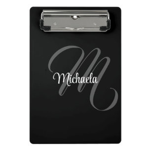 Minimalistic modern monogram initial name mini clipboard