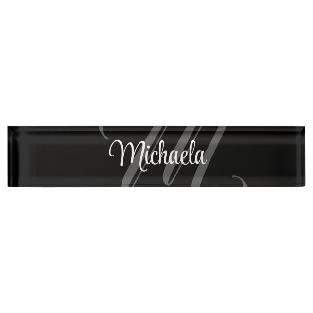 Minimalistic modern monogram initial name nameplate (Front)